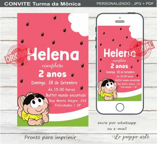 Convite Digital Magali - Turma da Mônica