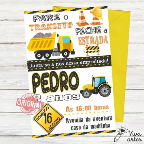 Convite Digital Maquinas de Construção