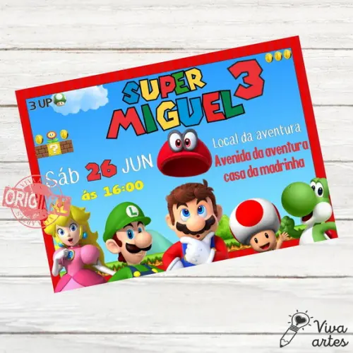 Convite Digital Mario Bros