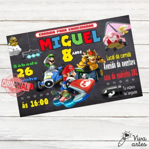 Convite Digital Mario Bros