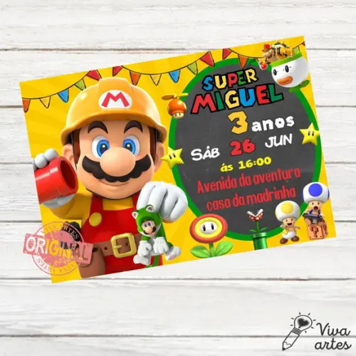 Convite Digital Mario Bros