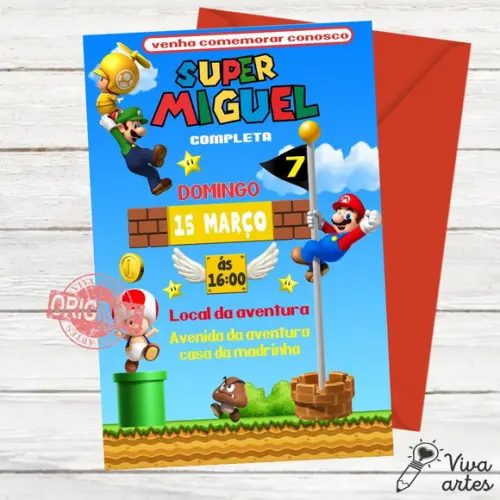 Convite Digital Mario Bros