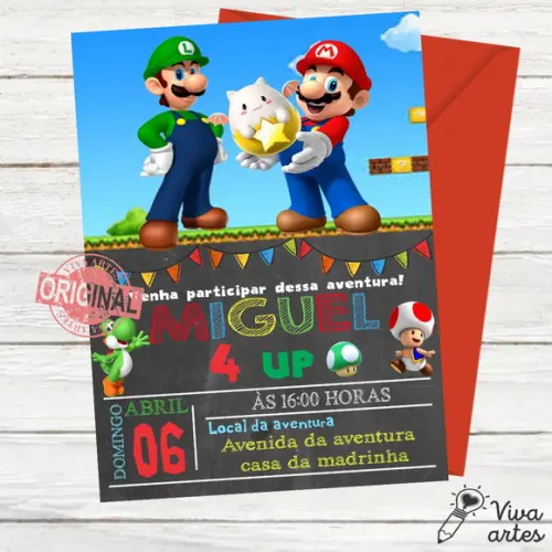 Convite Digital Mario Bros