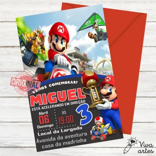 Convite Digital Mario Bros