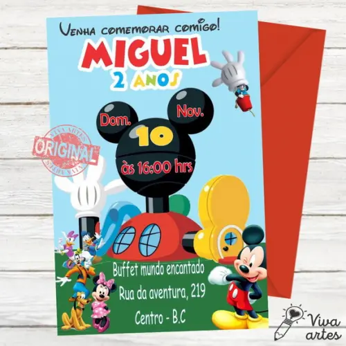 Convite Digital Mickey - Casa do Mickey Mouse