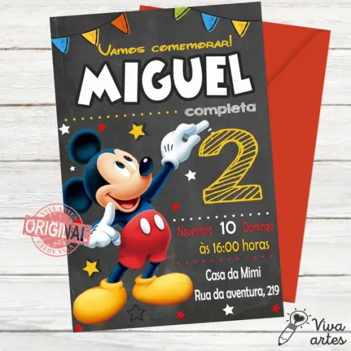 Convite Digital Mickey Mouse