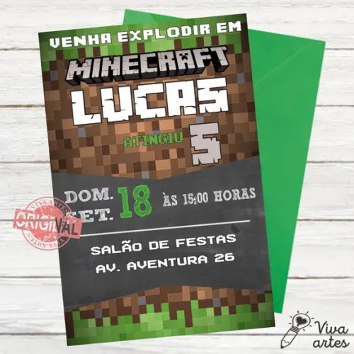Convite Digital Minecraft