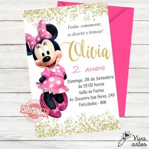 Convite Digital Minnie Rosa