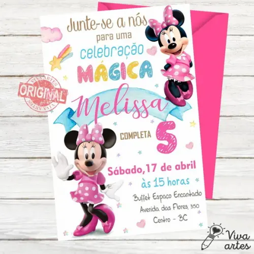 Convite Digital Minnie Rosa