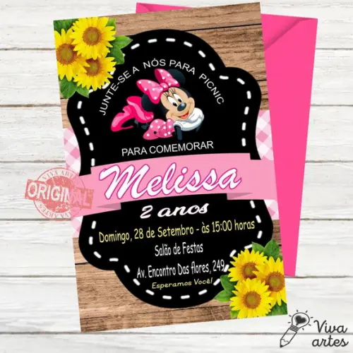 Convite Digital Minnie Rosa