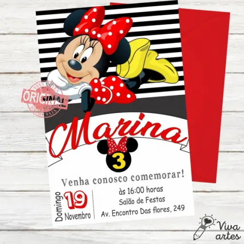 Convite Digital Minnie Vermelho