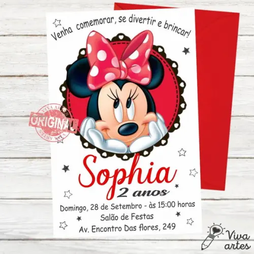 Convite Digital Minnie Vermelho