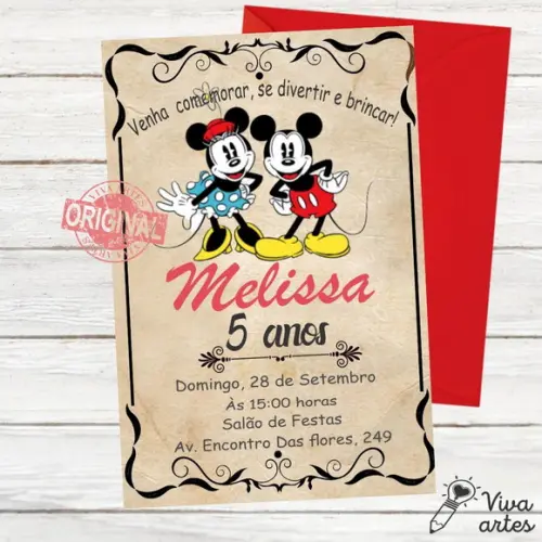 Convite Digital Minnie Vintage