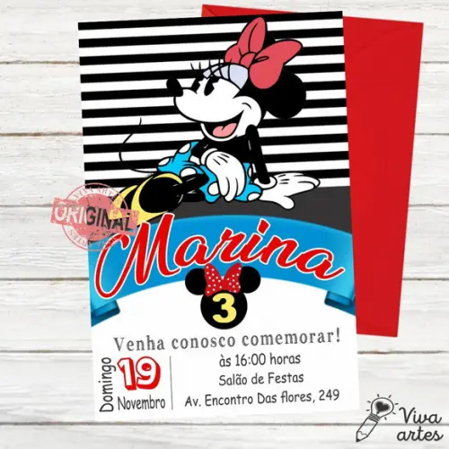 Convite Digital Minnie Vintage