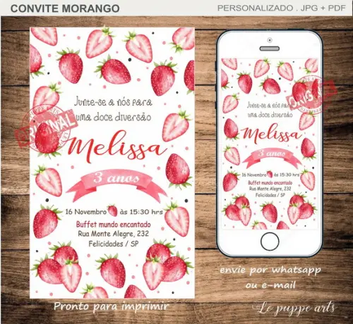 Convite Digital Morango