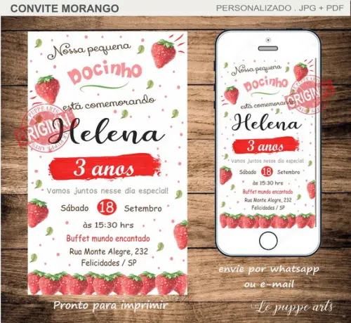 Convite Digital Morango
