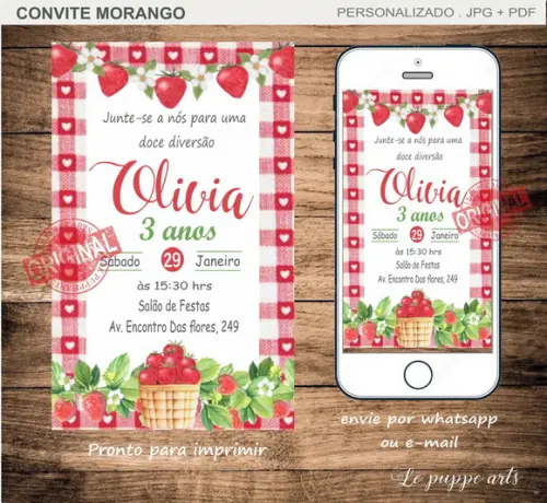 Convite Digital Morango
