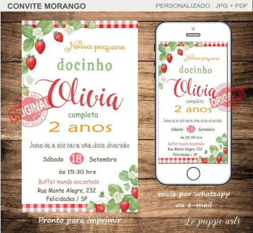 Convite Digital Morango