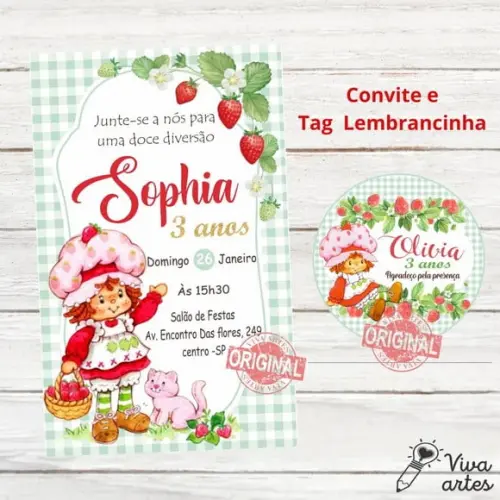 Convite Digital Moranguinho Tag Lembrancinha