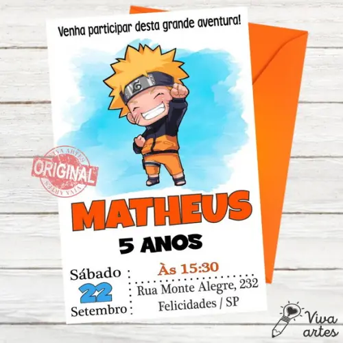 Convite Digital Naruto