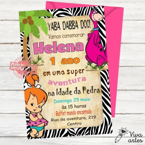Convite Digital Pedrita e Bambam