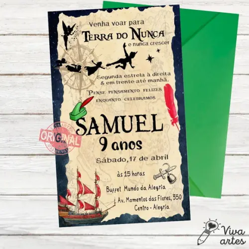 Convite Digital Peter Pan