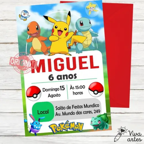 Convite Digital Pokemon