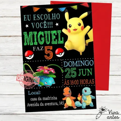 Convite Digital Pokemon