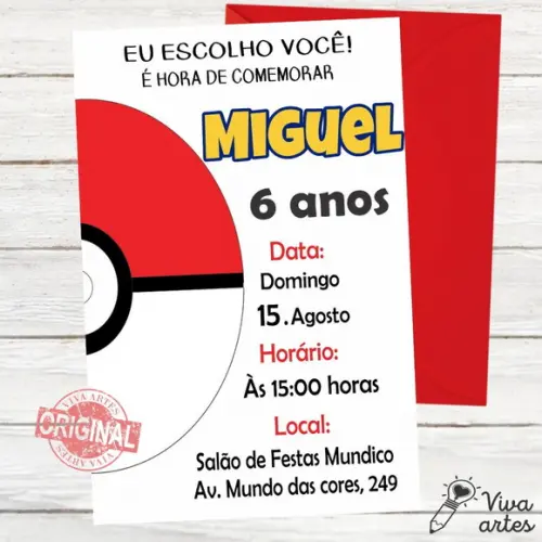Convite Digital Pokemon