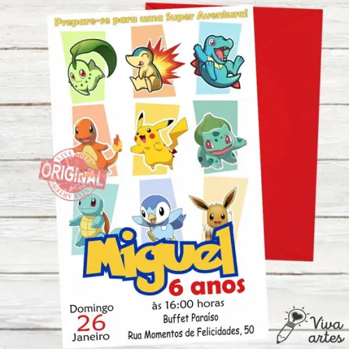 Convite Digital Pokemon