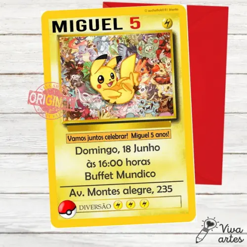 Convite Digital Pokemon