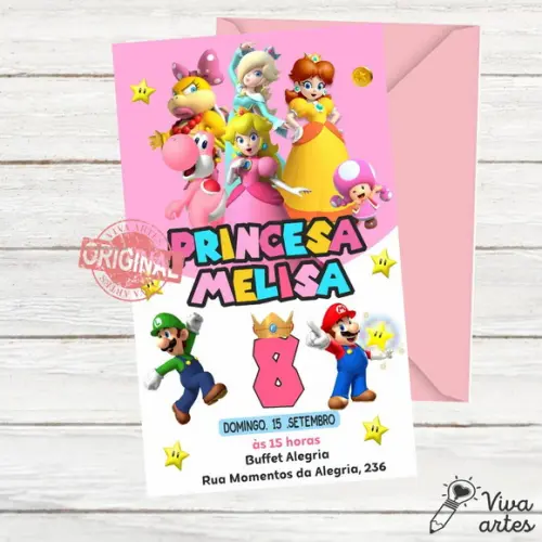 Convite Digital Princesa Peach