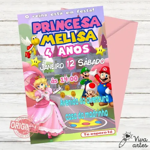 Convite Digital Princesa Peach