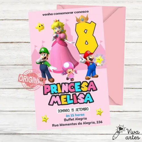 Convite Digital Princesa Peach
