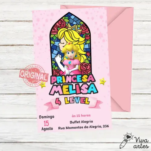 Convite Digital Princesa Peach
