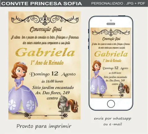 Convite Digital Princesa Sofia