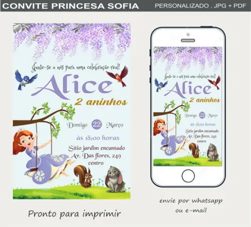 Convite Digital Princesa Sofia