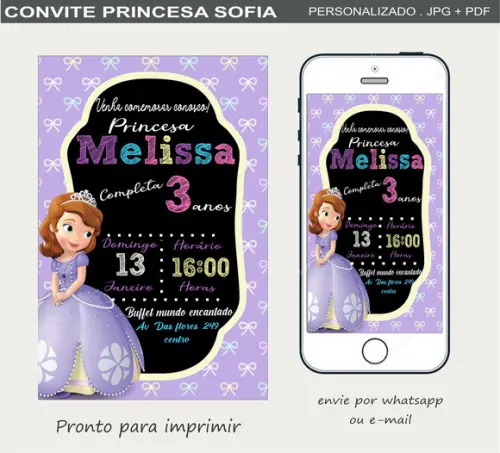 Convite Digital Princesa Sofia