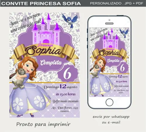 Convite Digital Princesa Sofia