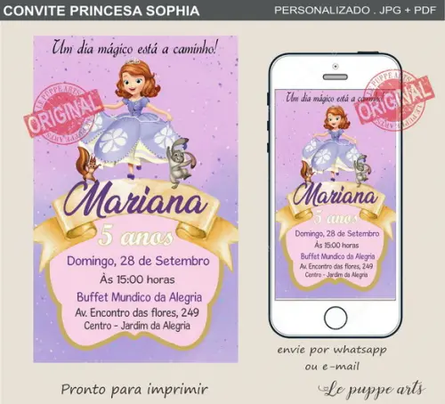 Convite Digital Princesa Sofia
