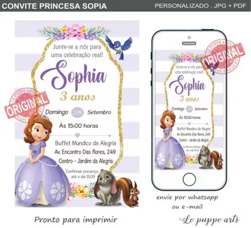 Convite Digital Princesa Sofia