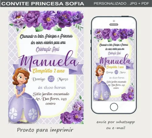 Convite Digital Princesa Sofia