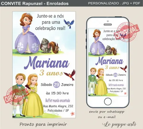 Convite Digital Princesa Sofia