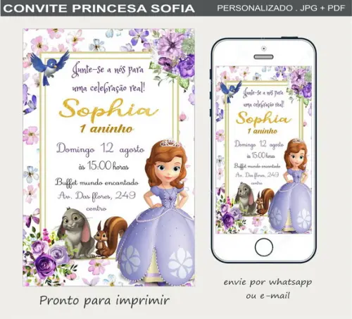 Convite Digital Princesa Sofia
