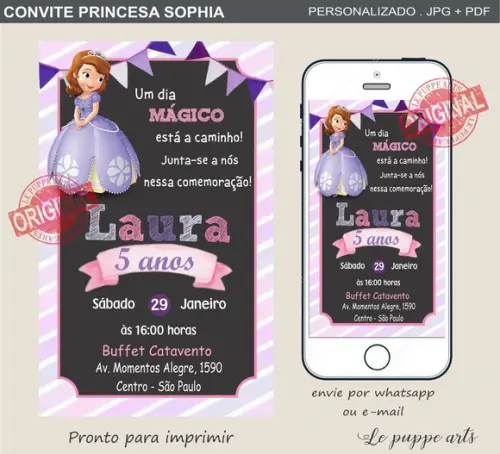 Convite Digital Princesa Sofia