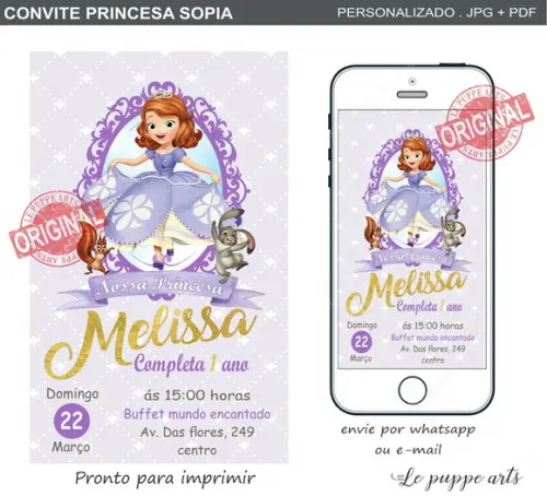 Convite Digital Princesa Sofia