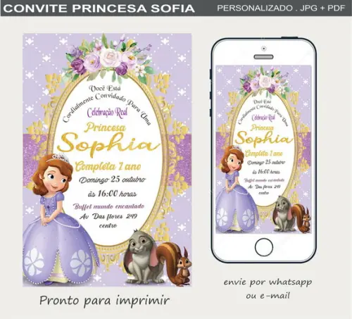 Convite Digital Princesa Sofia