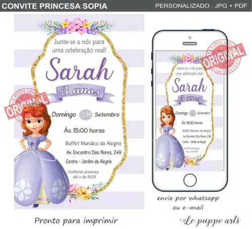 Convite Digital Princesa Sofia