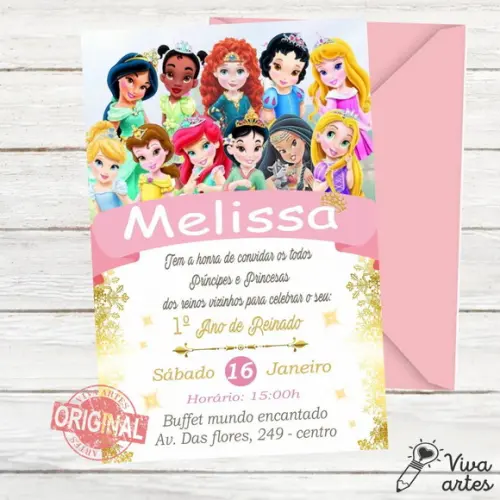 Convite Digital Princesas Baby Disney