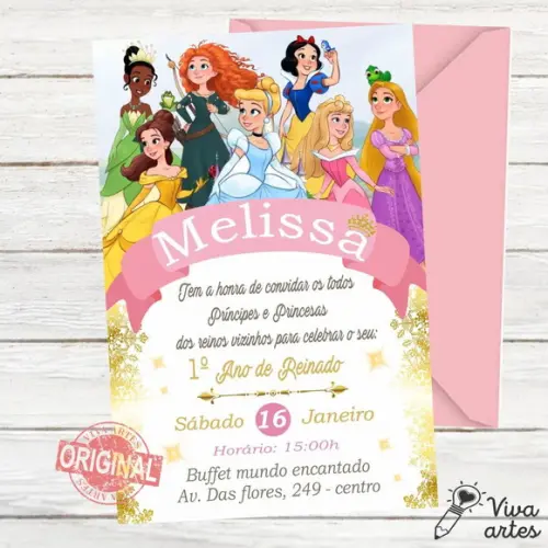 Convite Digital Princesas Baby Disney